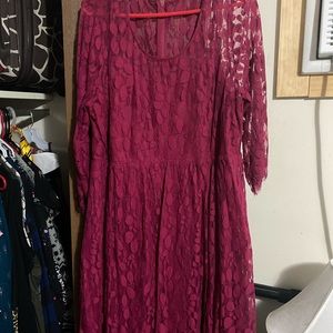 Torrid Lace Dress -Size 18 Color Deep Red